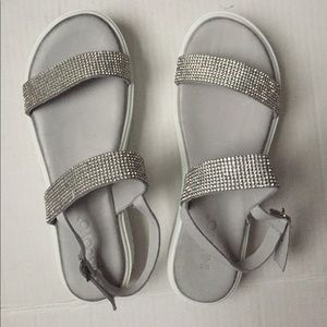 Free People Silver Baja Embellished Sandals EUR 38